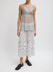 Scribble Dot Print Pull On Pleated Skirt | Tibi