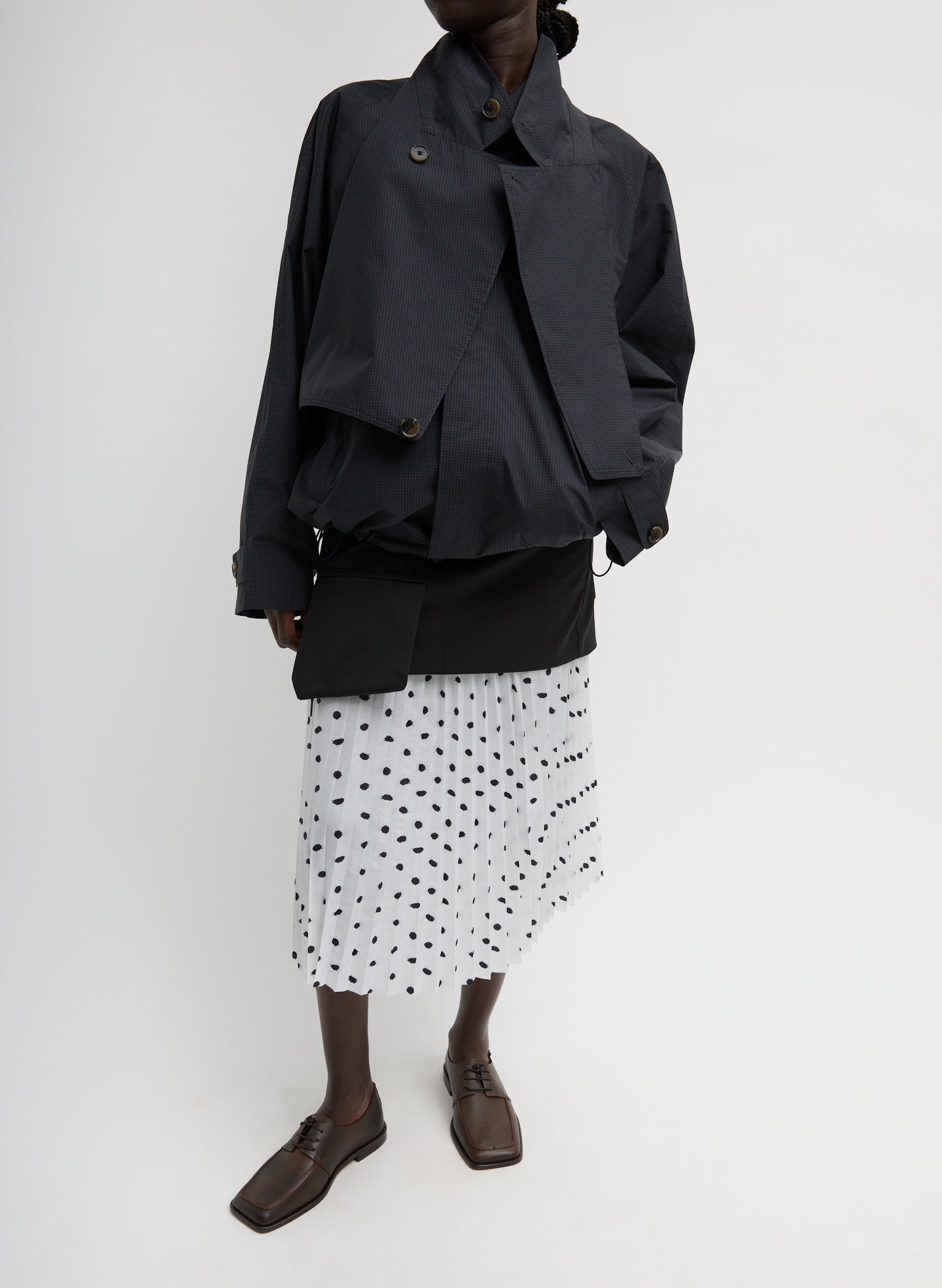 Scribble Dot Print Pull On Pleated Skirt | Tibi