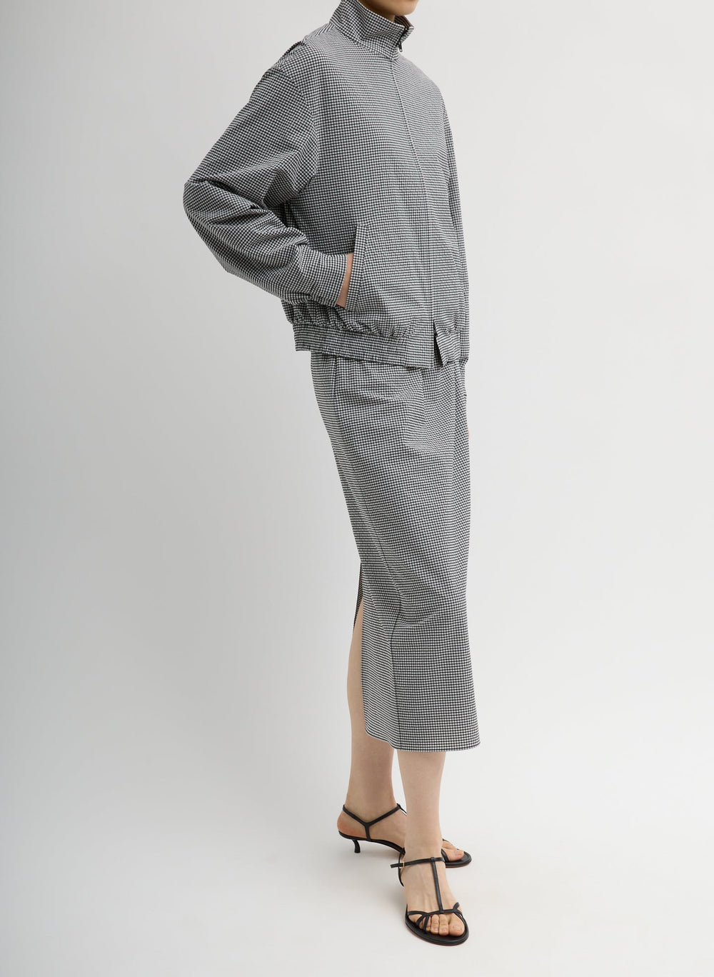 Tech Gingham Slip Skirt | Tibi