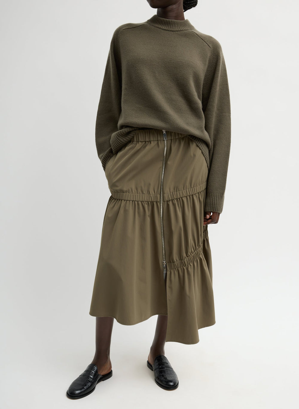 Tech Suiting Asymmetrical Skirt | Tibi