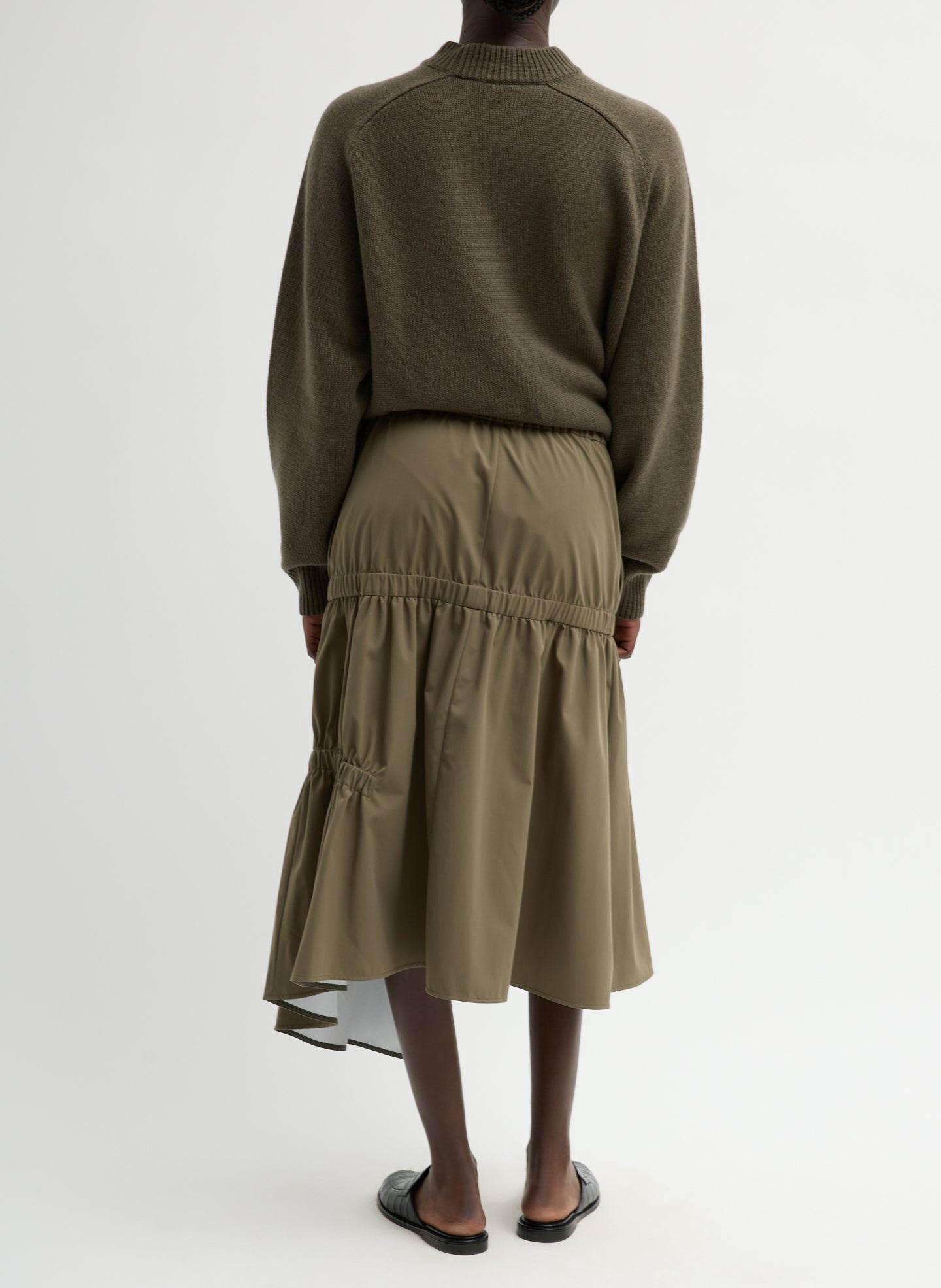 Tech Suiting Asymmetrical Skirt | Tibi