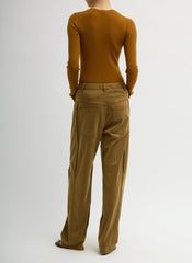 Garment Dyed Stretch Twill Tuck Pant | Tibi