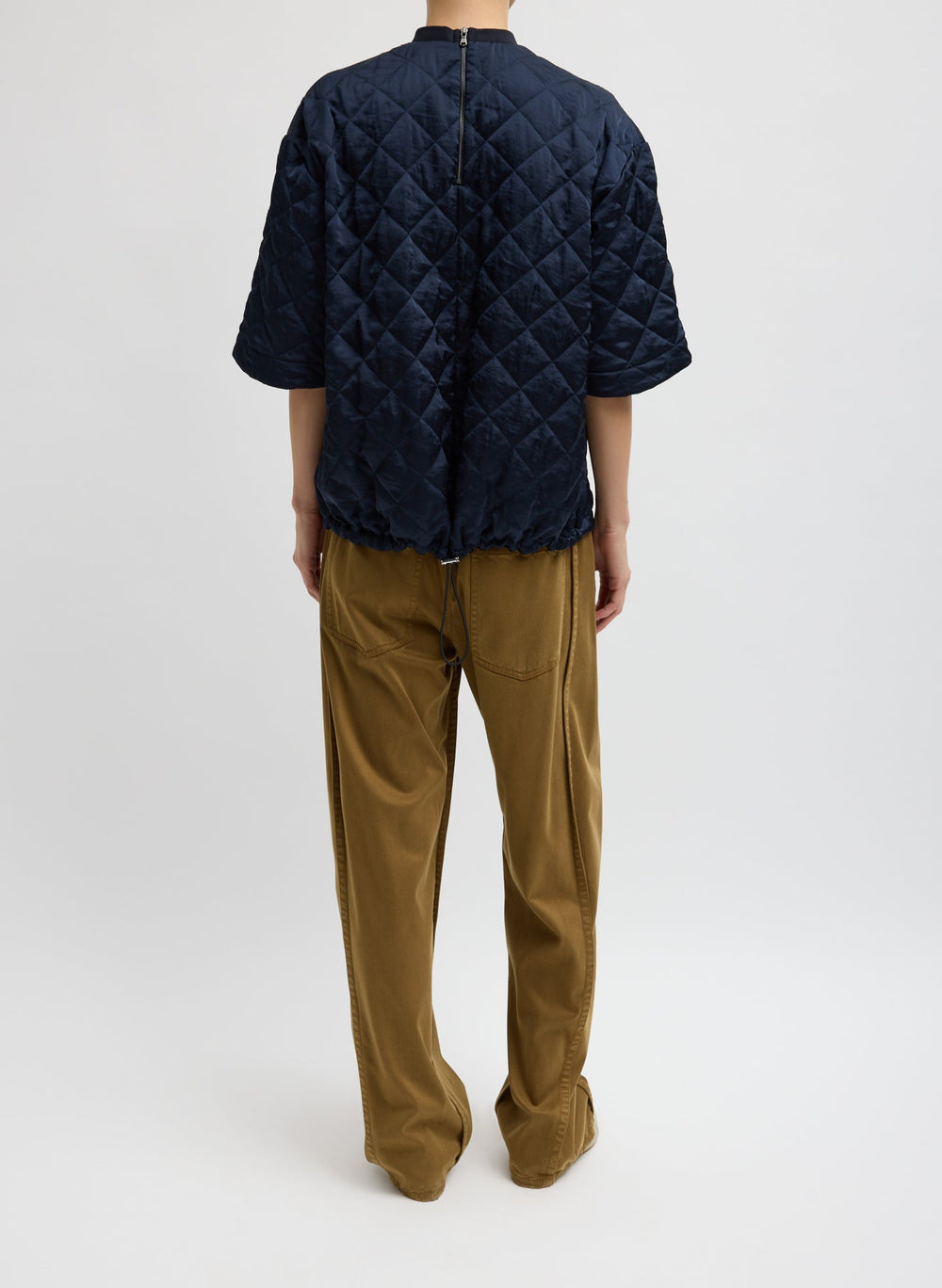 Garment Dyed Stretch Twill Tuck Pant | Tibi