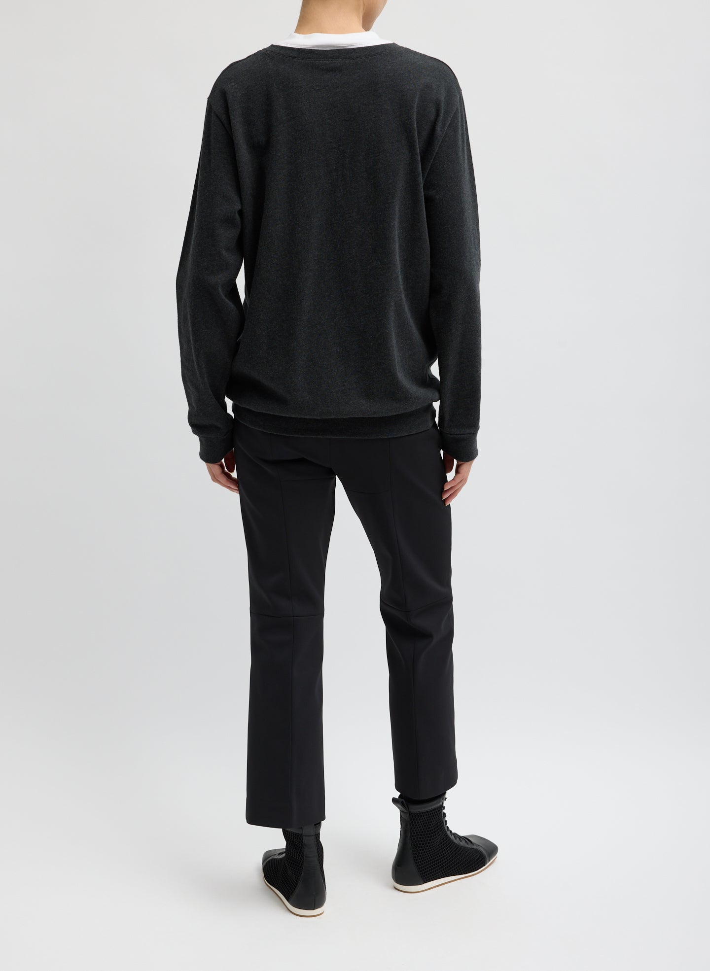 Compact Tech Knit Cropped Bootcut Pant | Tibi