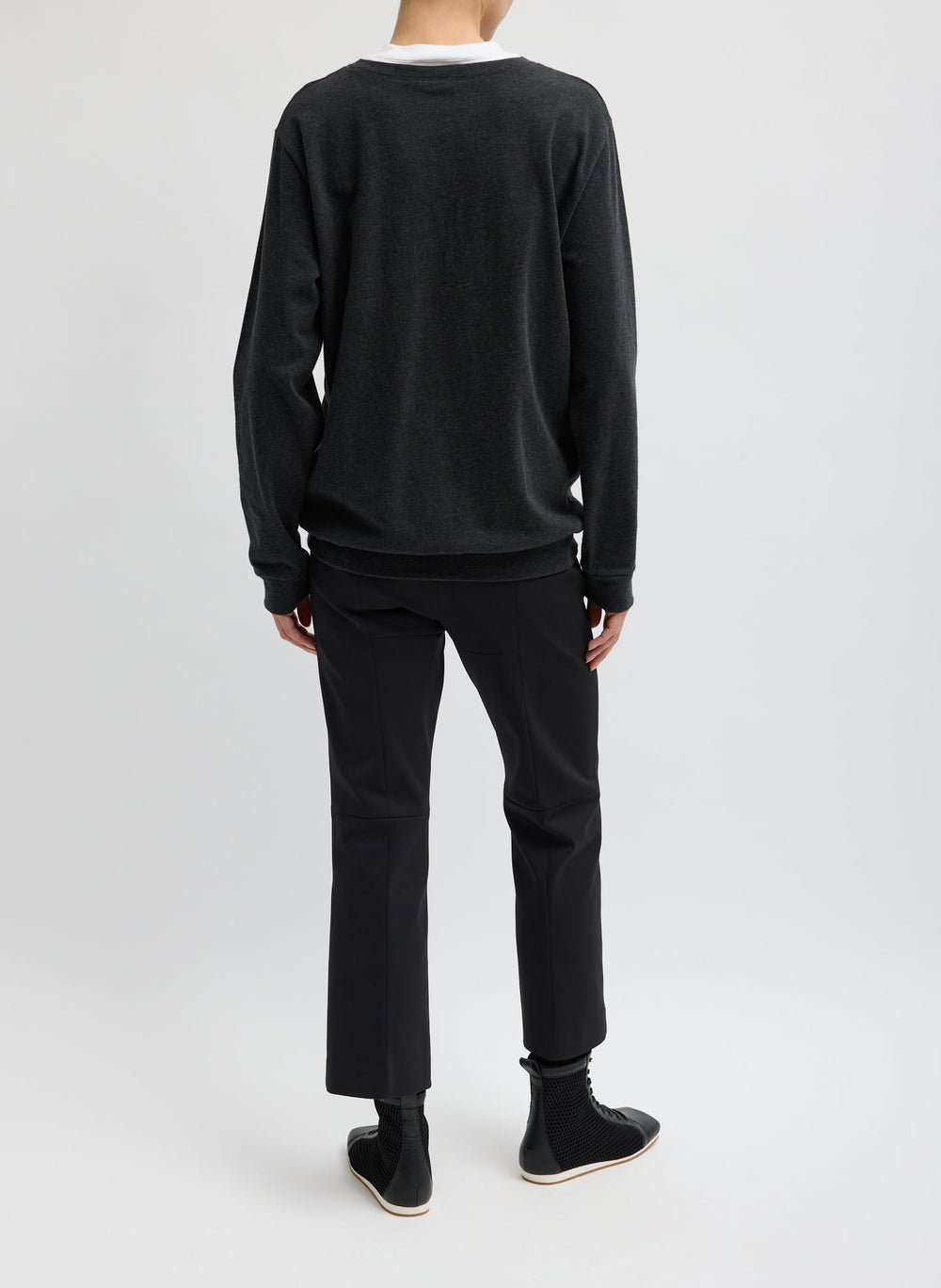 Compact Tech Knit Cropped Bootcut Pant | Tibi