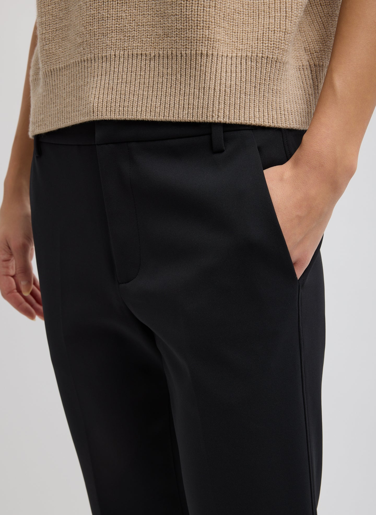 Compact Tech Knit Cropped Bootcut Pant | Tibi