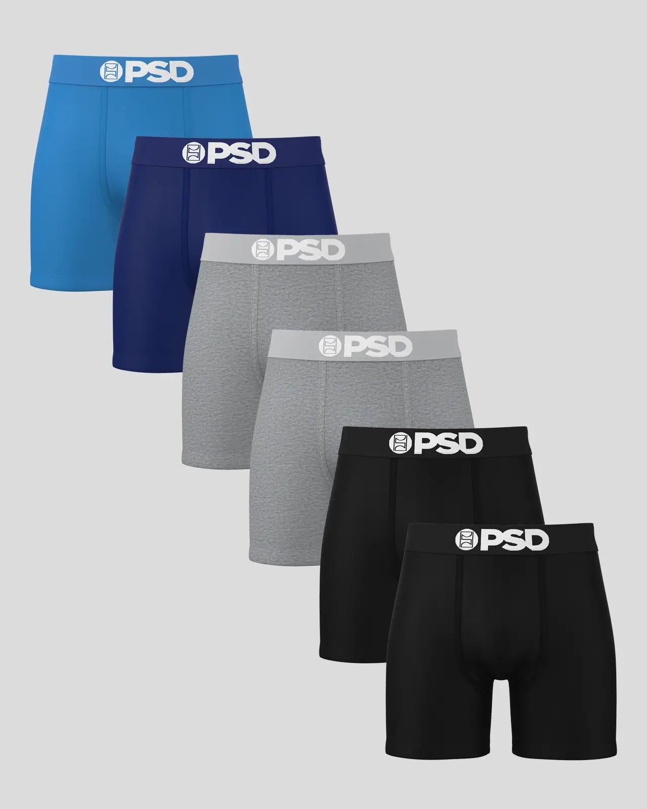 PSD Solids 6 Pack - Core Navy - Mid Length - Cotton