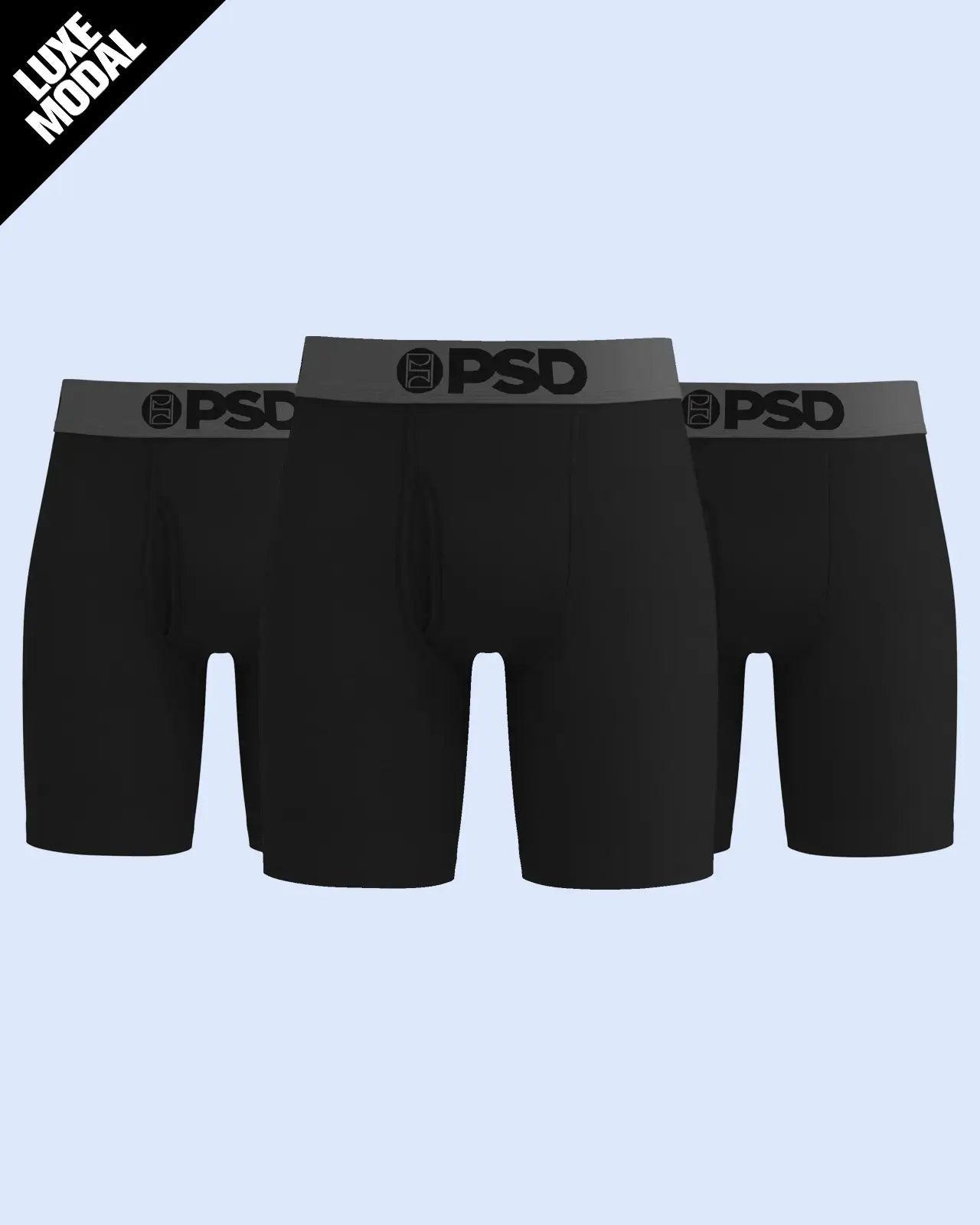 PSD Luxe Modal 3 Pack - Black Grey - Standard Length - Luxe Modal