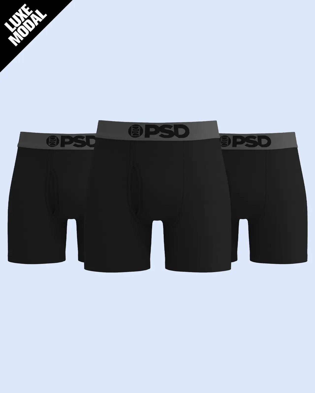 PSD Luxe Modal 3 Pack - Black Grey - Mid Length - Luxe Modal