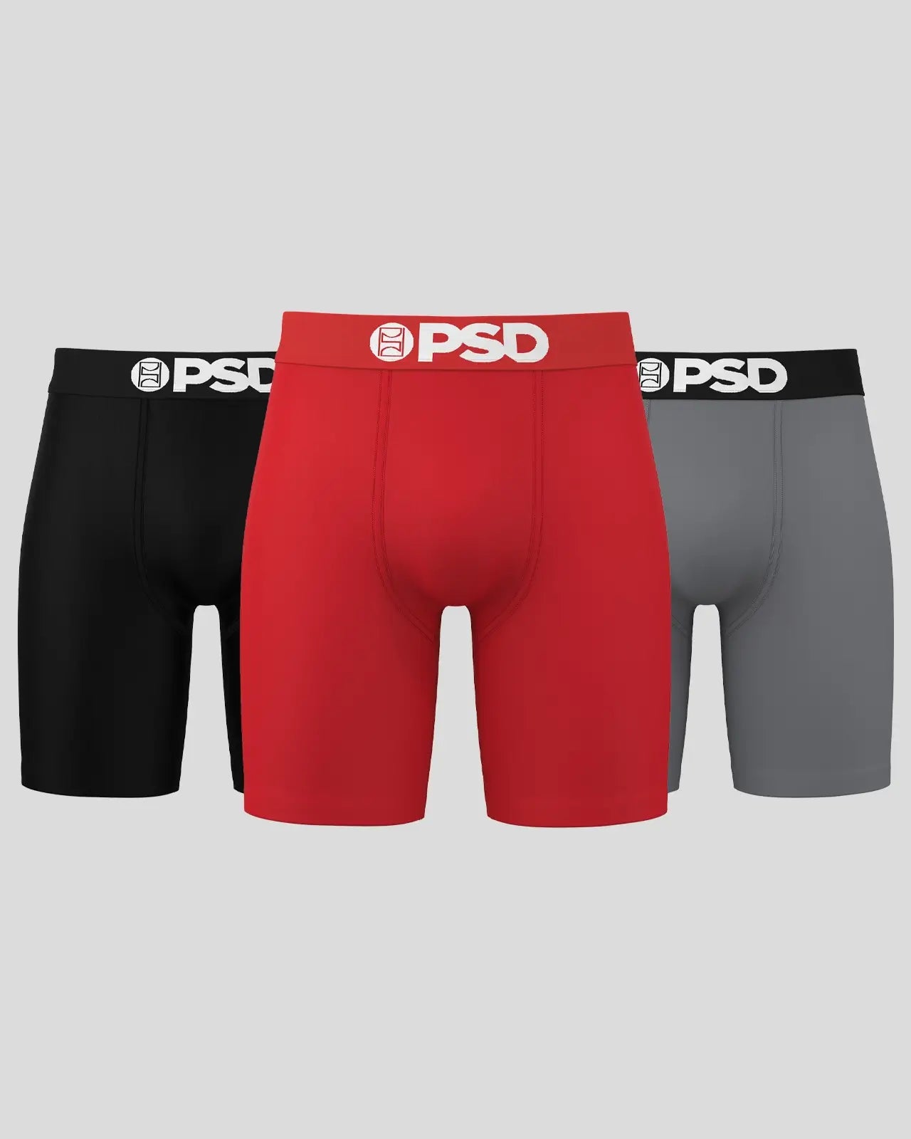 PSD Solids 3 Pack - Red/Grey/Black - Standard Length - Cotton