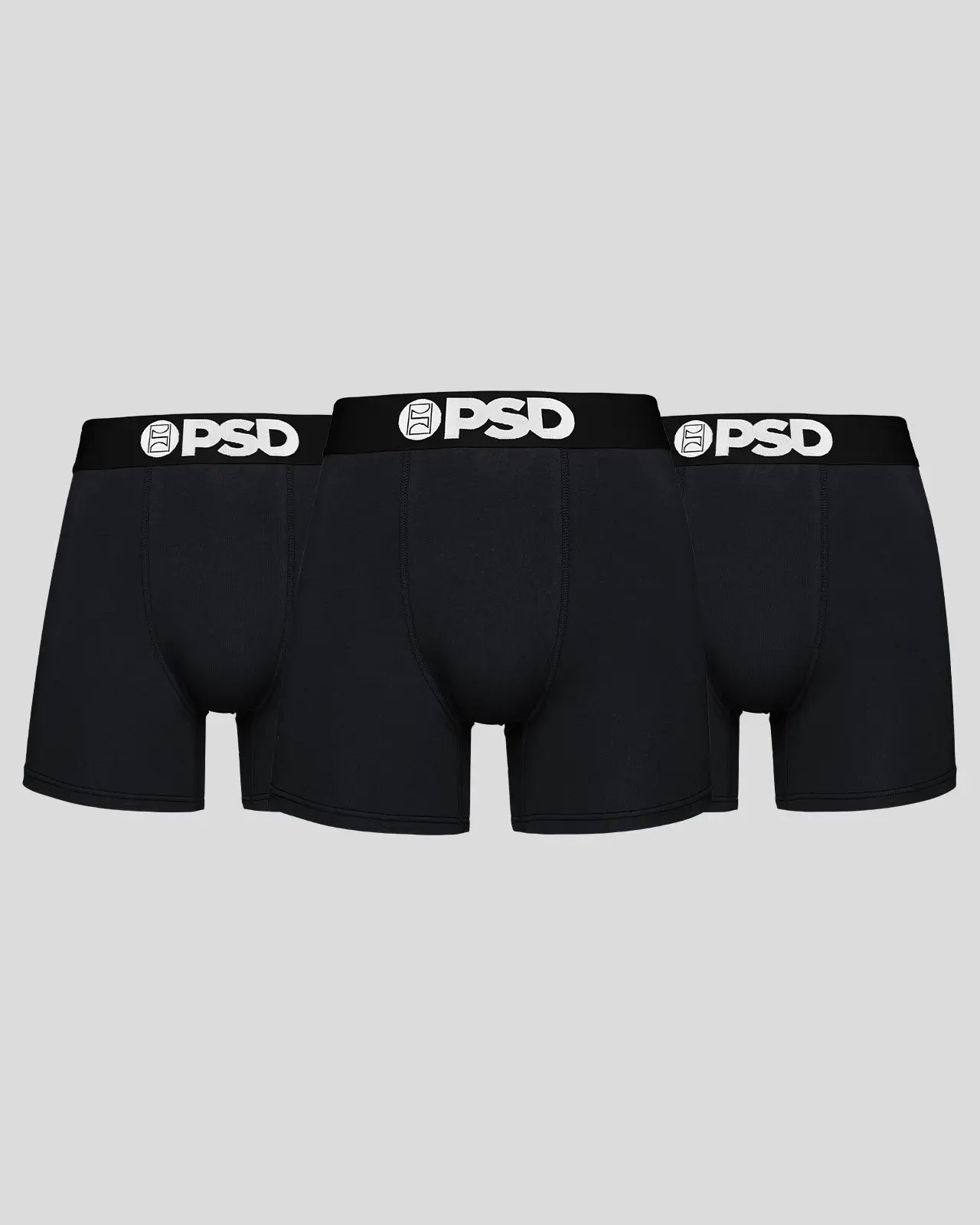 PSD Solids 3 Pack - Black - Mid Length - Cotton