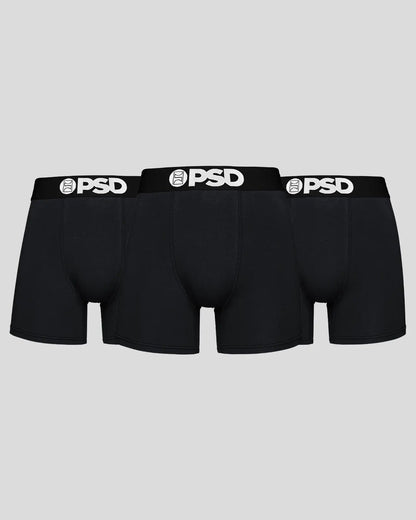 PSD Solids 3 Pack - Black - Mid Length - Cotton
