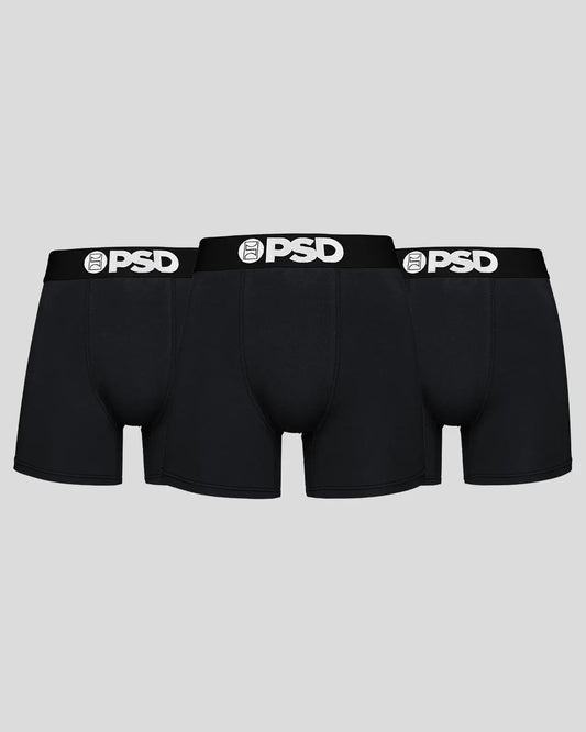 PSD Solids 3 Pack - Black - Mid Length - Cotton