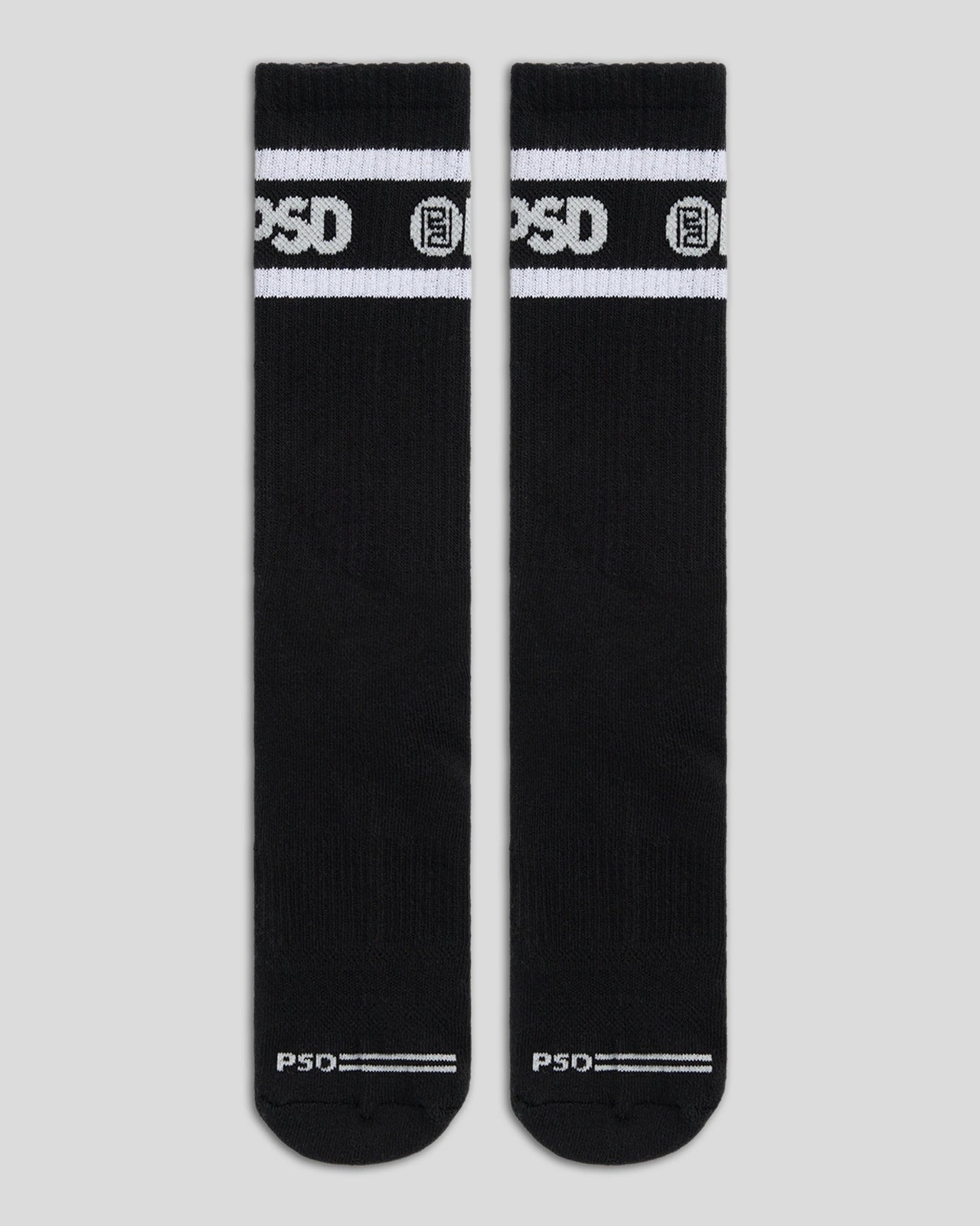 PSD 3 Pack - Logo Stripe Crew - Black - Crew Sock