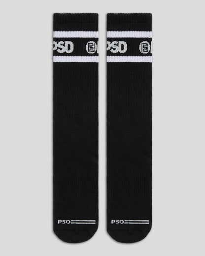 PSD 3 Pack - Logo Stripe Crew - Black - Crew Sock