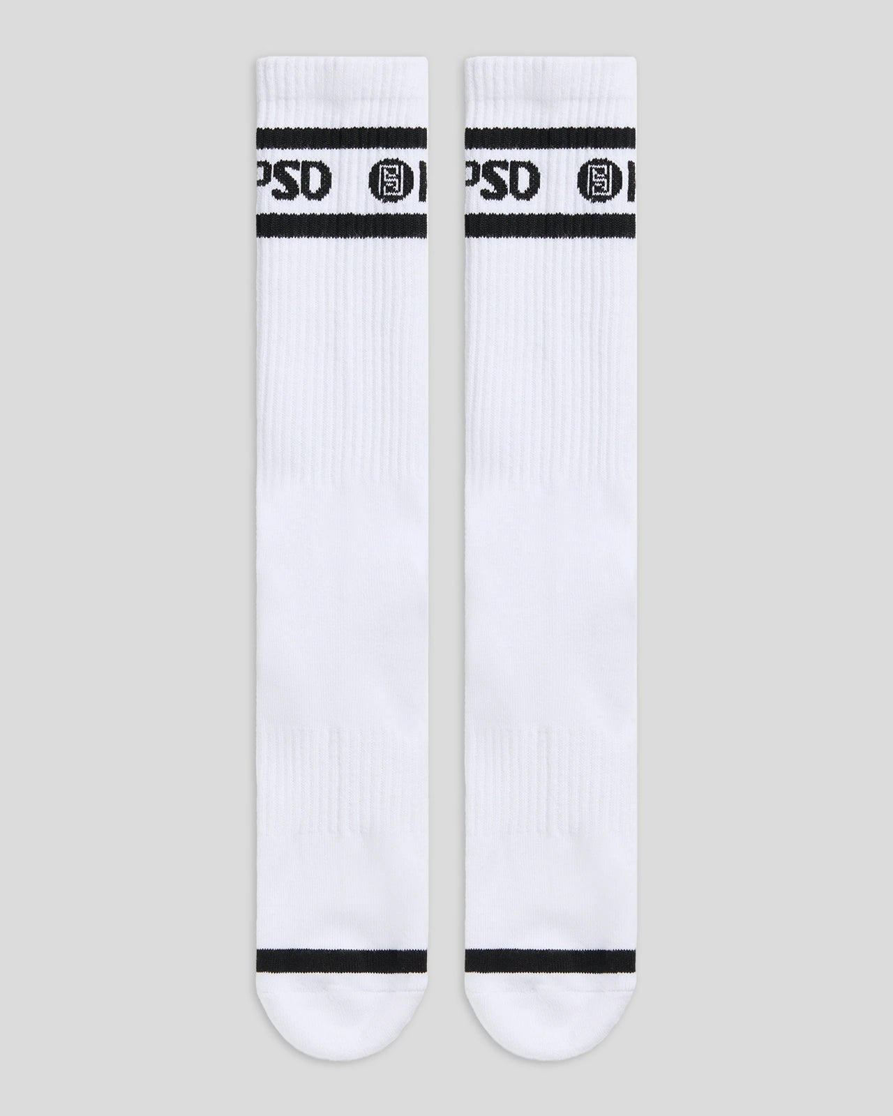 PSD 3 Pack - Logo Stripe Crew - White - Crew Sock
