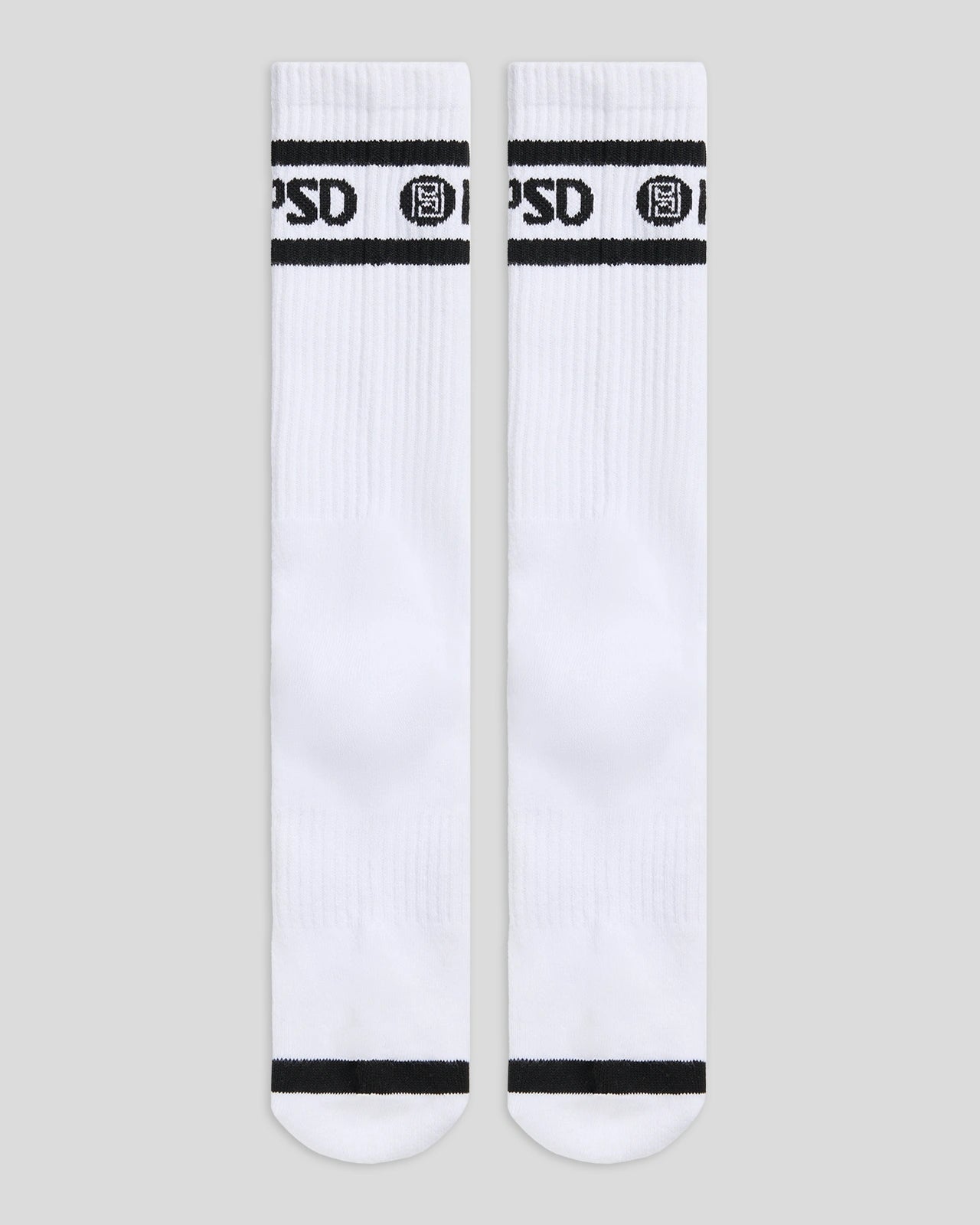 PSD 3 Pack - Logo Stripe Crew - White - Crew Sock