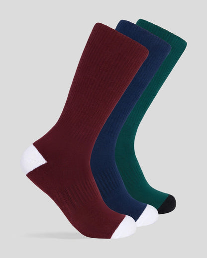 PSD 3 Pack - Logo Crew - Dark Tones - Crew Sock