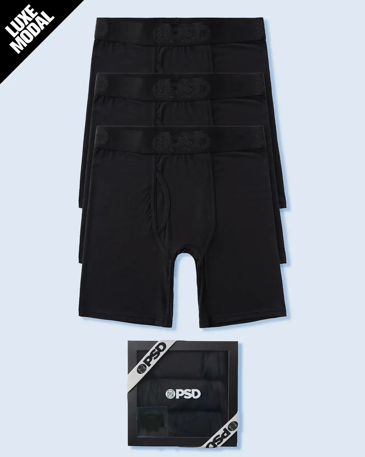 PSD Luxe Modal 3 Pack - Black - Standard Length - Luxe Modal