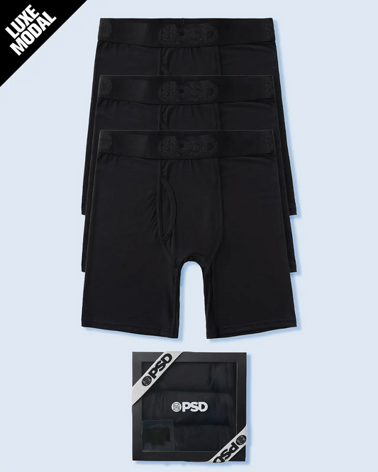 PSD Luxe Modal 3 Pack - Black - Standard Length - Luxe Modal