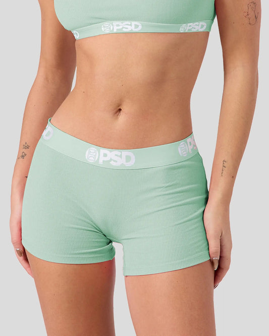 PSD Ribbed - Mint - Boy Short - Ribbed