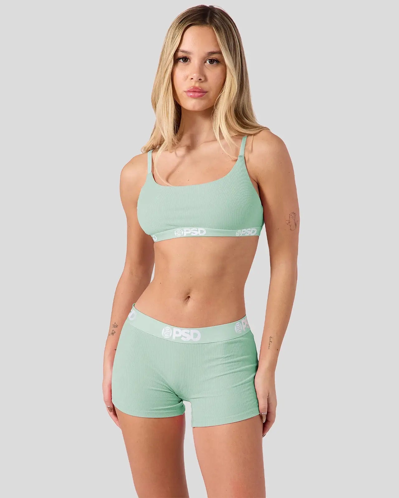 PSD Ribbed - Mint - Boy Short - Ribbed
