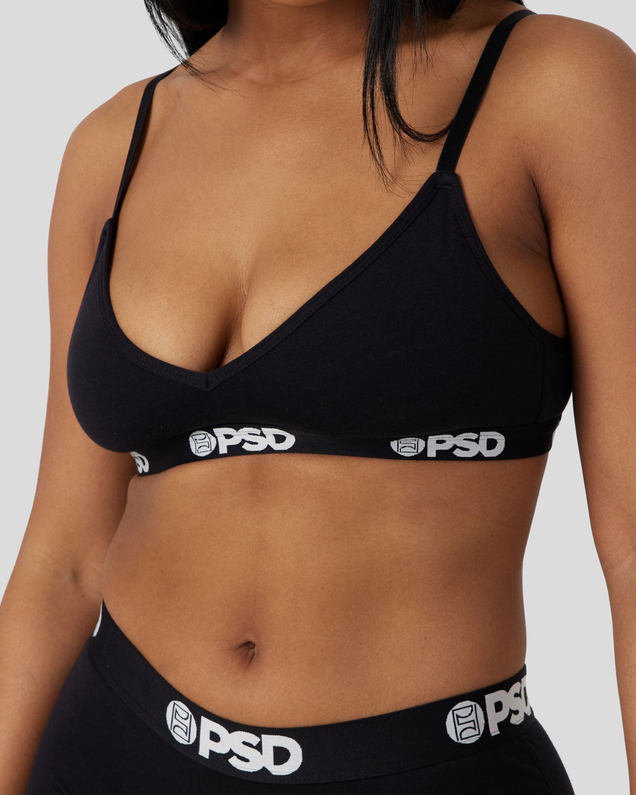 PSD Modal Solids - Black - V-Neck Bralette - Modal