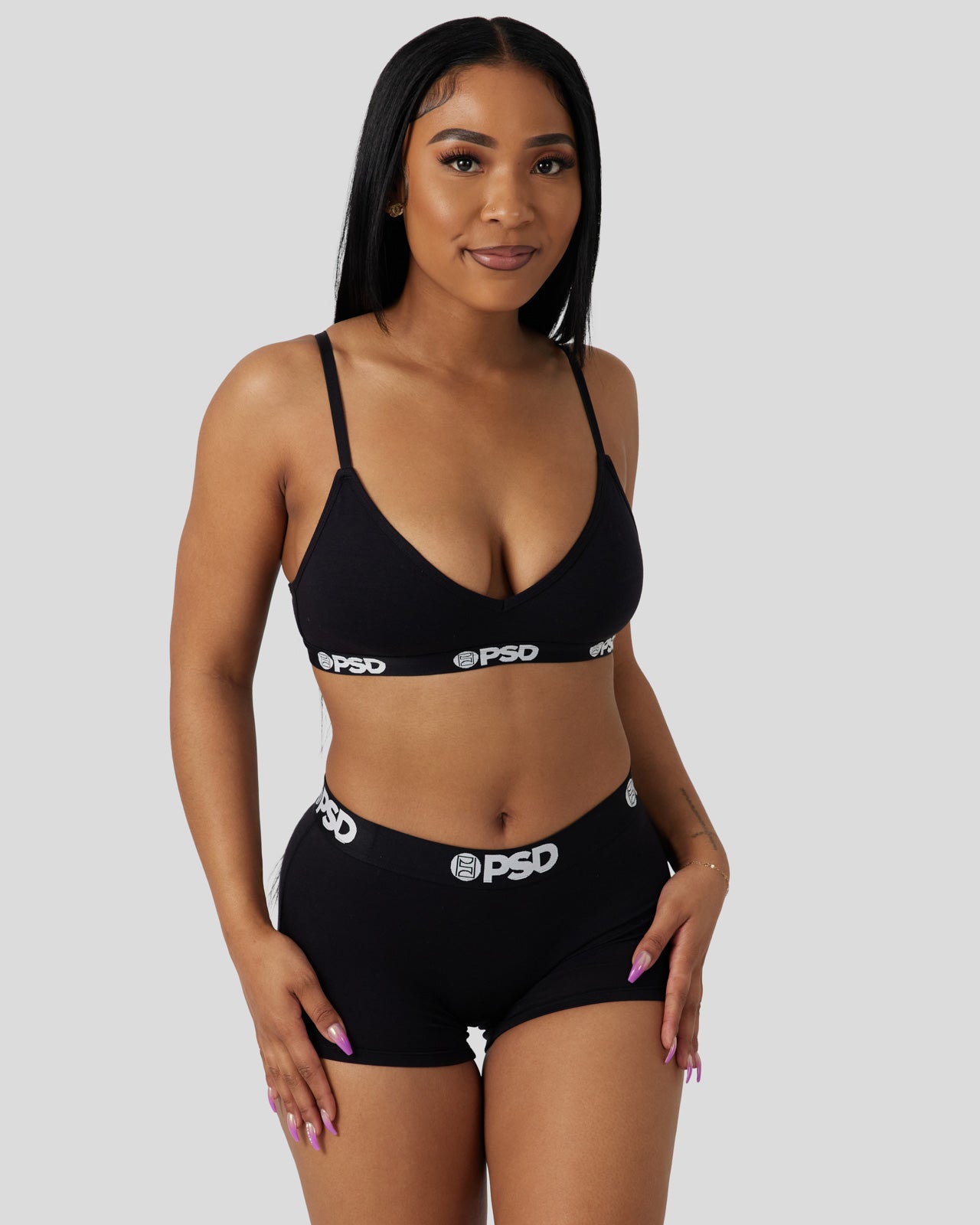 PSD Modal Solids - Black - V-Neck Bralette - Modal
