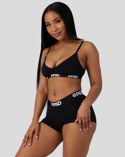 PSD Modal Solids - Black - V-Neck Bralette - Modal