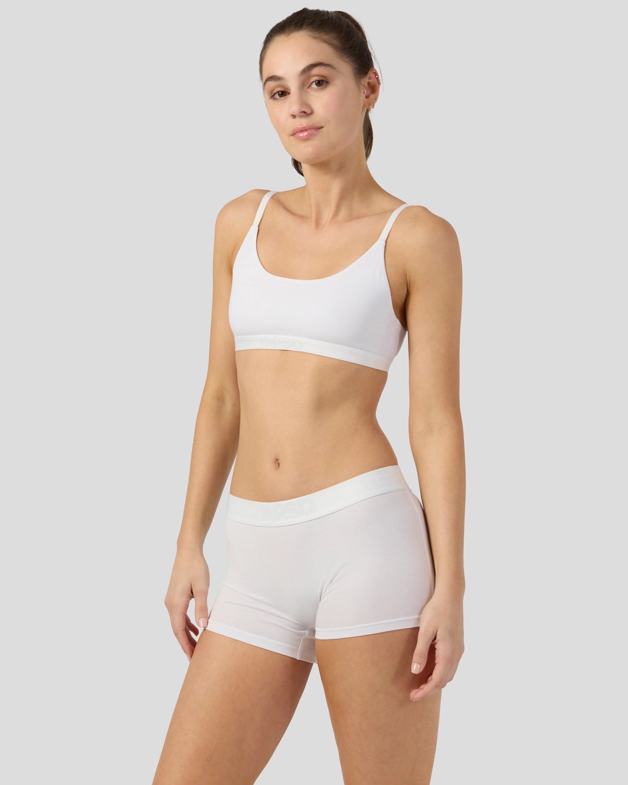 PSD Modal Solids - White - Scoop Bralette - Modal