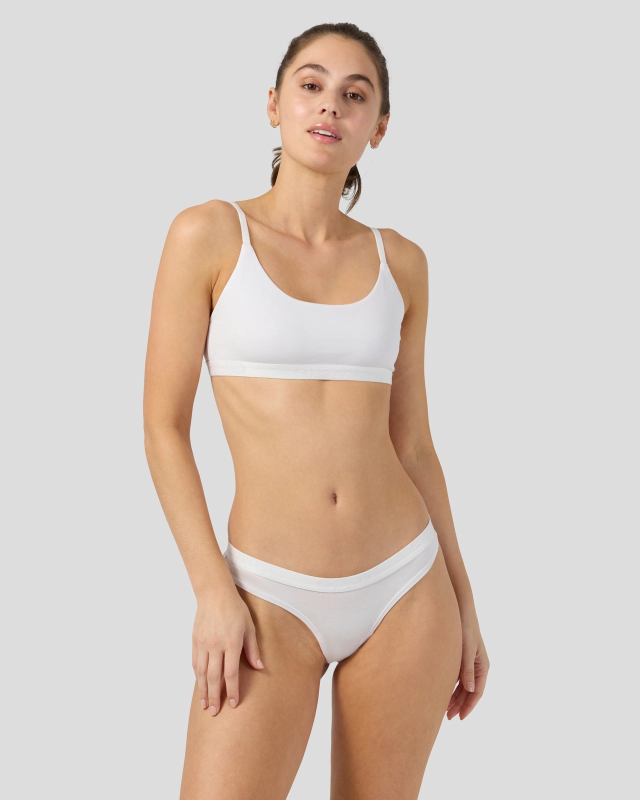 PSD Modal Solids - White - Thong - Modal