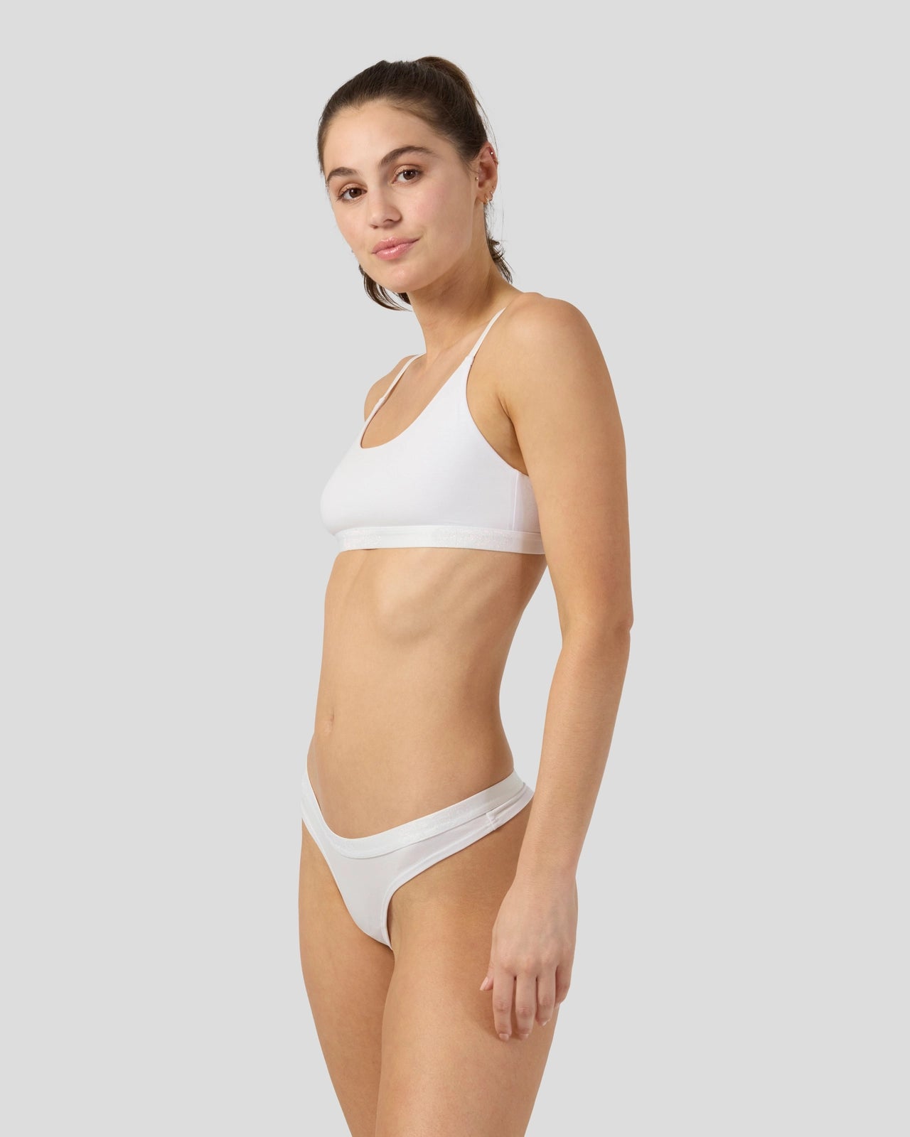 PSD Modal Solids - White - Thong - Modal