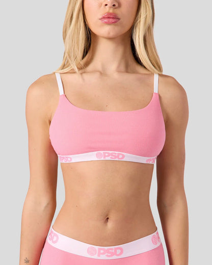 PSD Ribbed - Baby Pink - Scoop Bralette - Ribbed