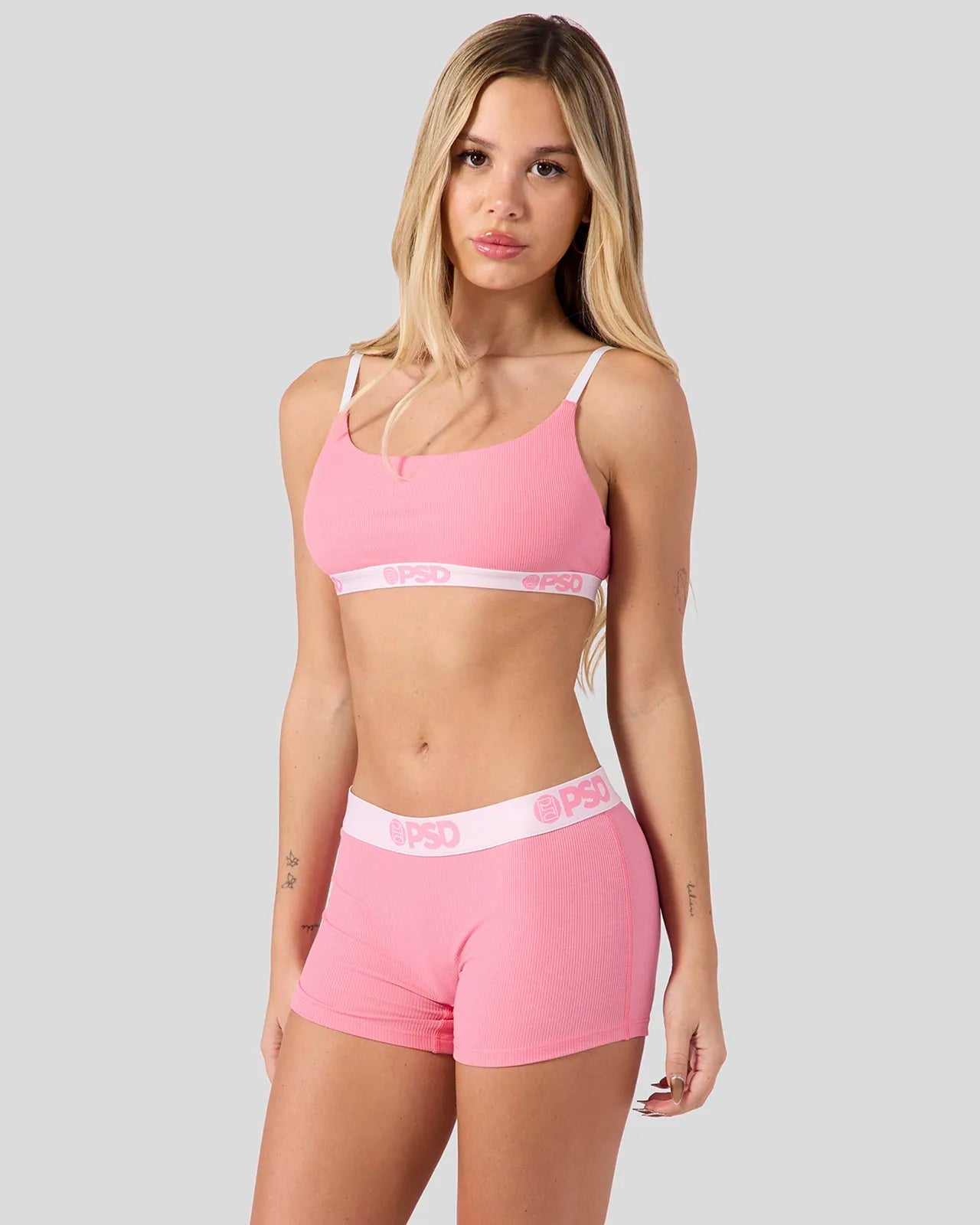 PSD Ribbed - Baby Pink - Scoop Bralette - Ribbed