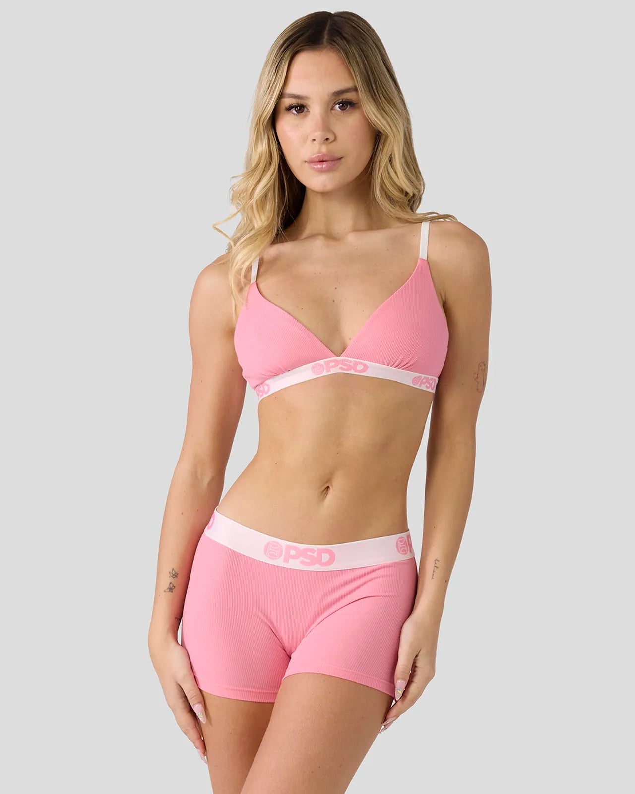 PSD Ribbed - Baby Pink - Triangle Bralette - Ribbed