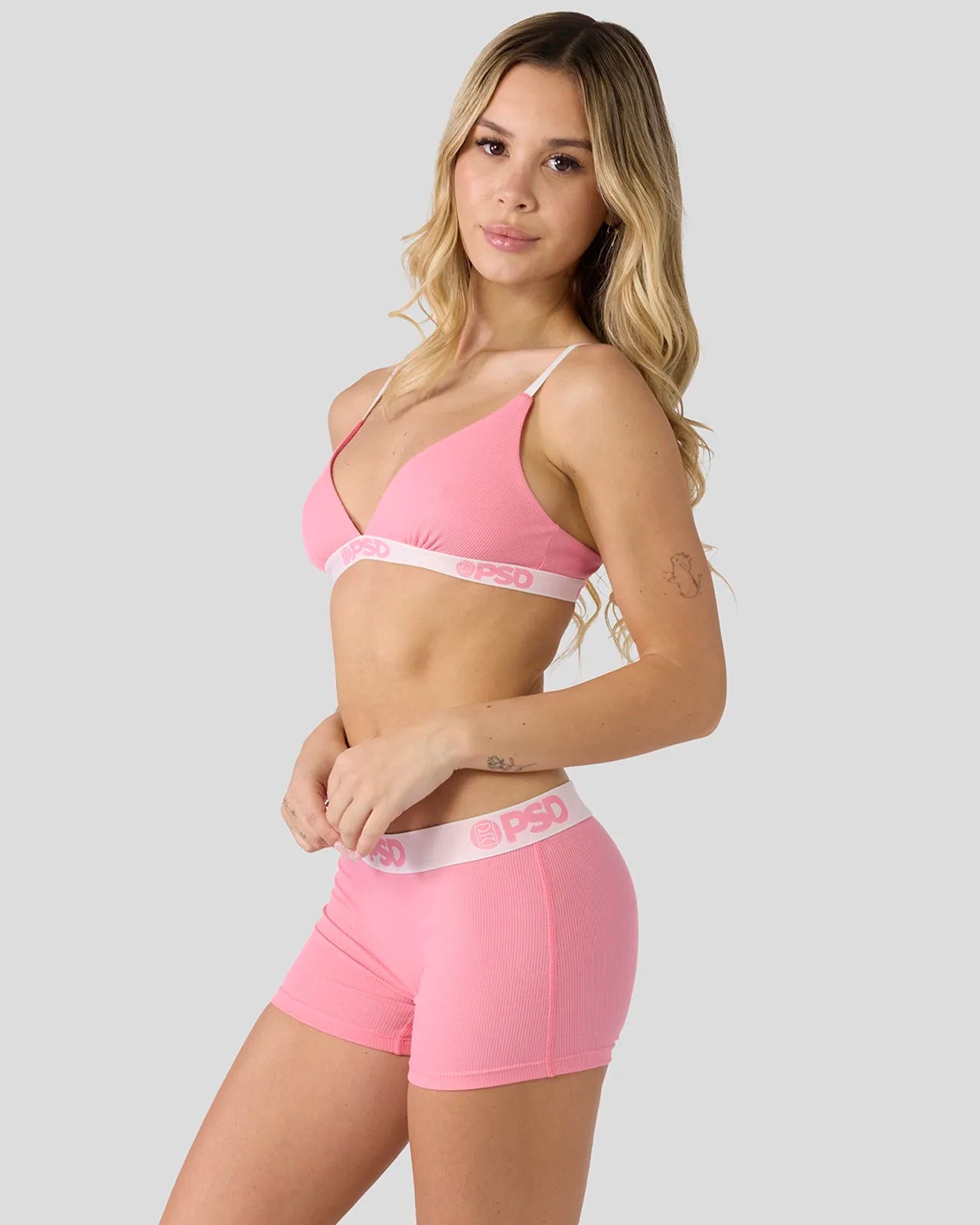 PSD Ribbed - Baby Pink - Triangle Bralette - Ribbed