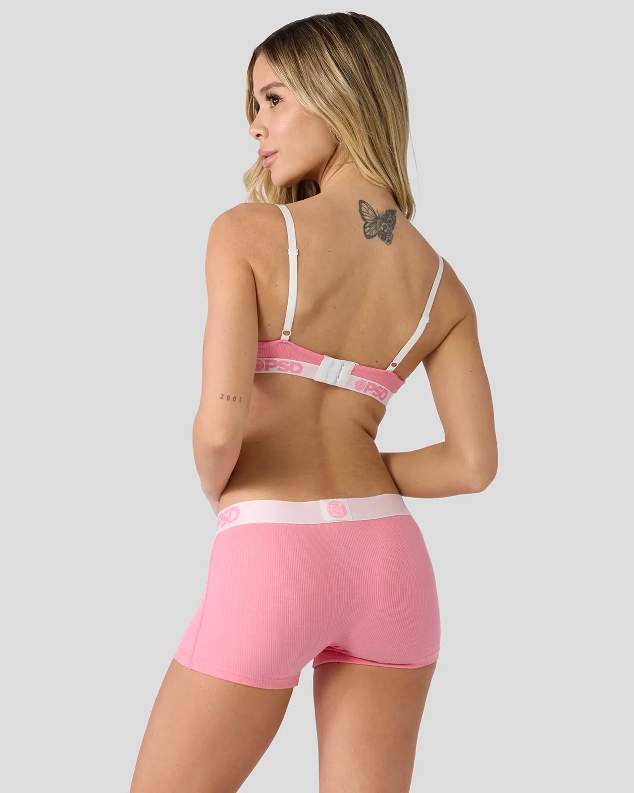 PSD Ribbed - Baby Pink - Triangle Bralette - Ribbed