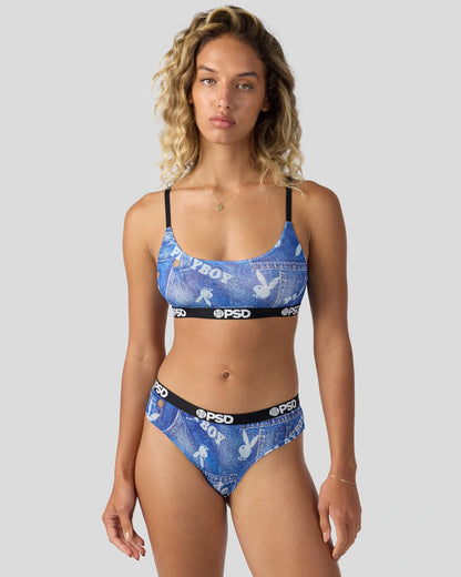 PSD Playboy - Denim Mesh - Scoop Bralette - Mesh