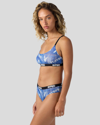 PSD Playboy - Denim Mesh - Scoop Bralette - Mesh