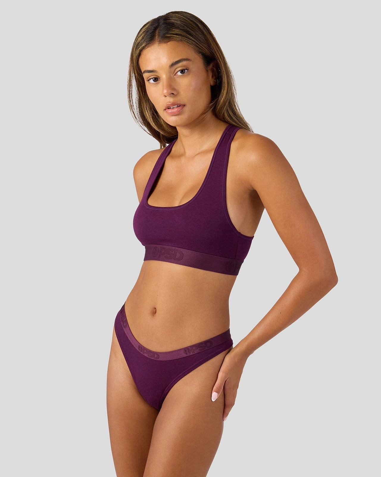PSD Modal Solids - Plum - Thong - Modal