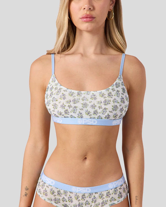 PSD Mesh - Sky Blossom - Scoop Bralette - Mesh