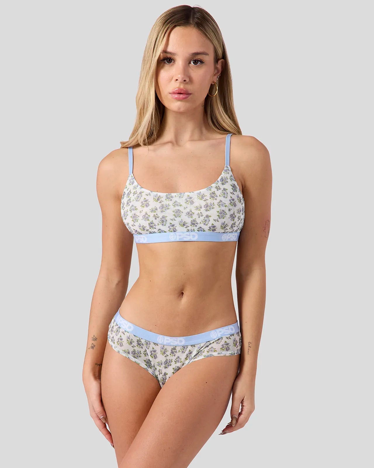 PSD Mesh - Sky Blossom - Scoop Bralette - Mesh