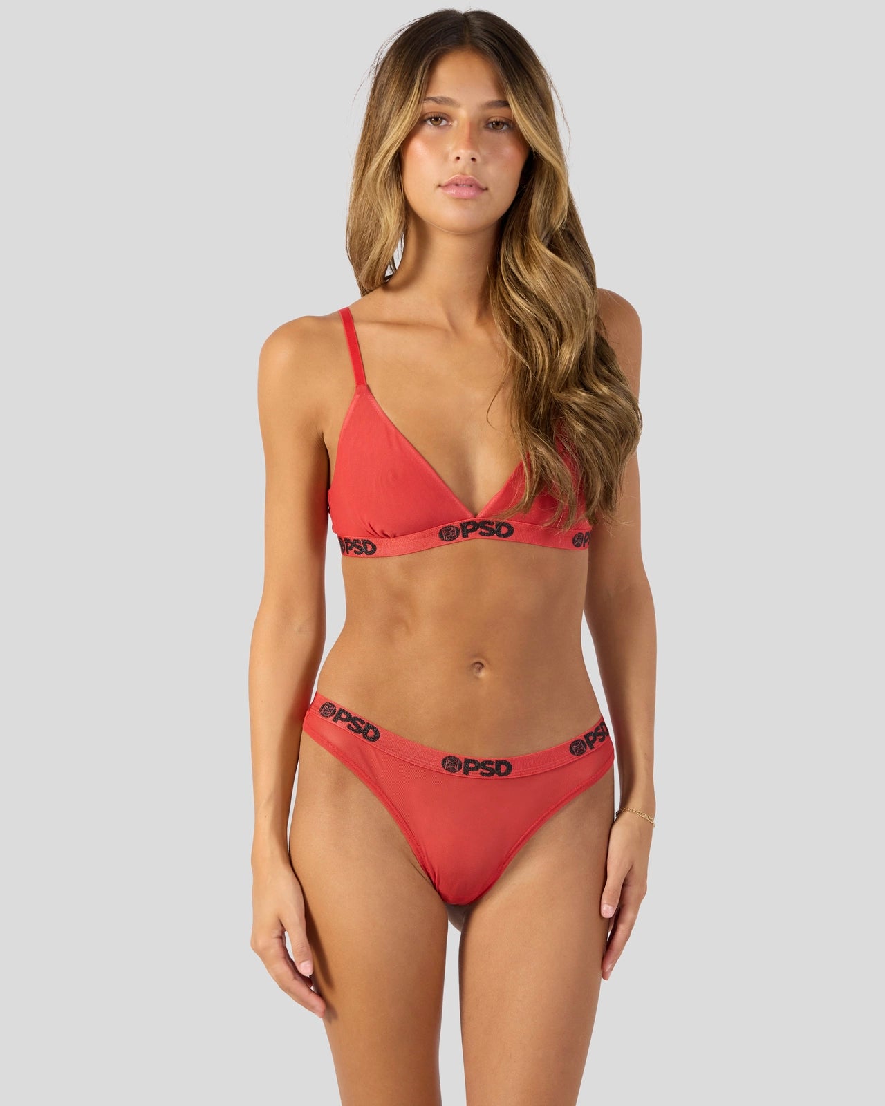 PSD Mesh - Solid Red - Thong - Mesh