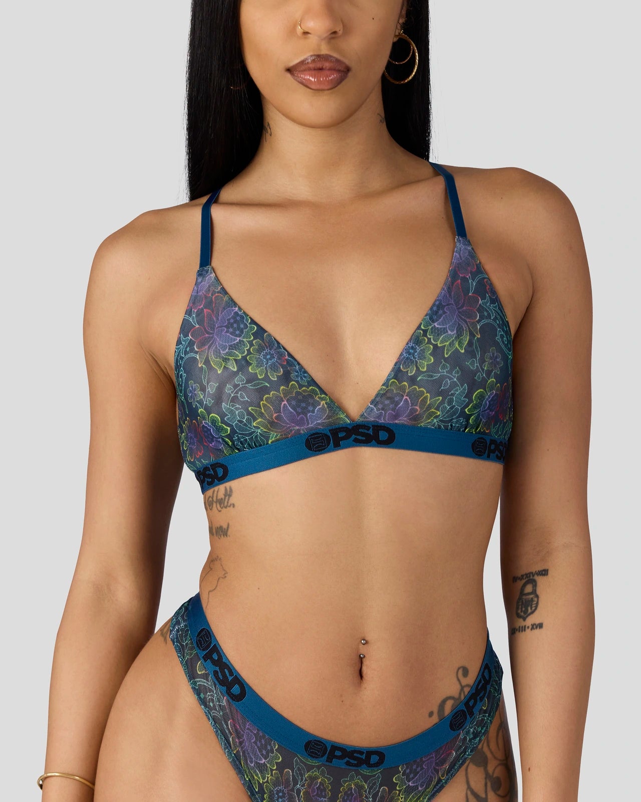 PSD Mesh - Floclr Blst - Triangle Bralette - Mesh