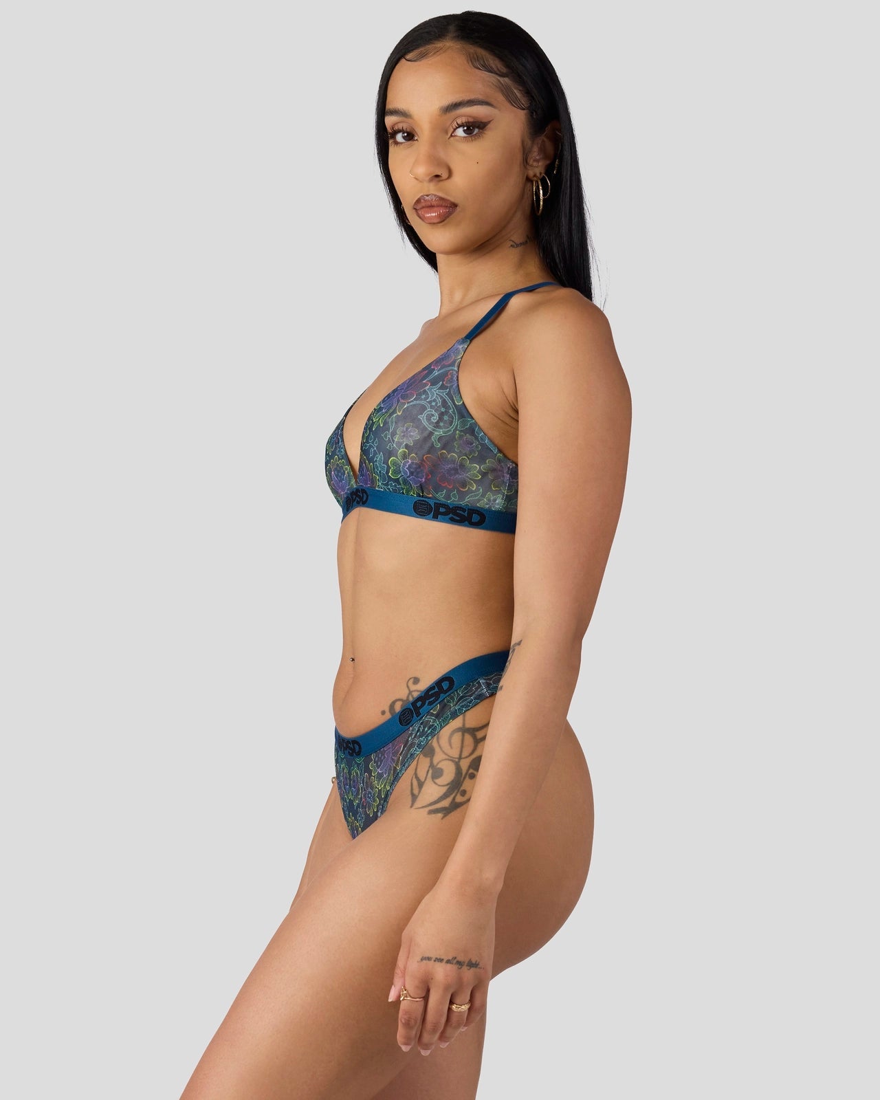 PSD Mesh - Floclr Blst - Triangle Bralette - Mesh