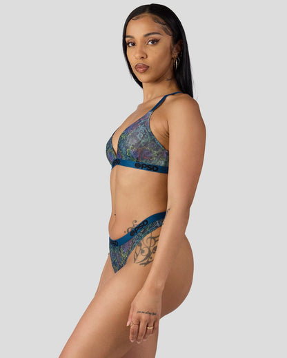 PSD Mesh - Floclr Blst - Triangle Bralette - Mesh