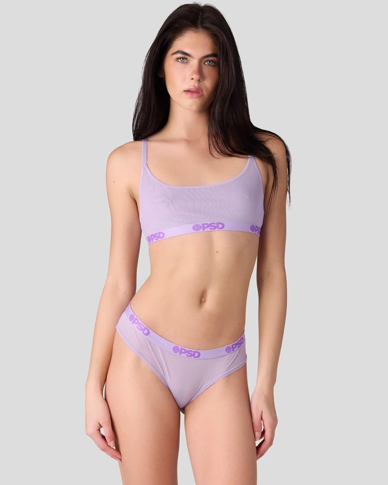 PSD Mesh - Solid Lavender - Scoop Bralette - Mesh