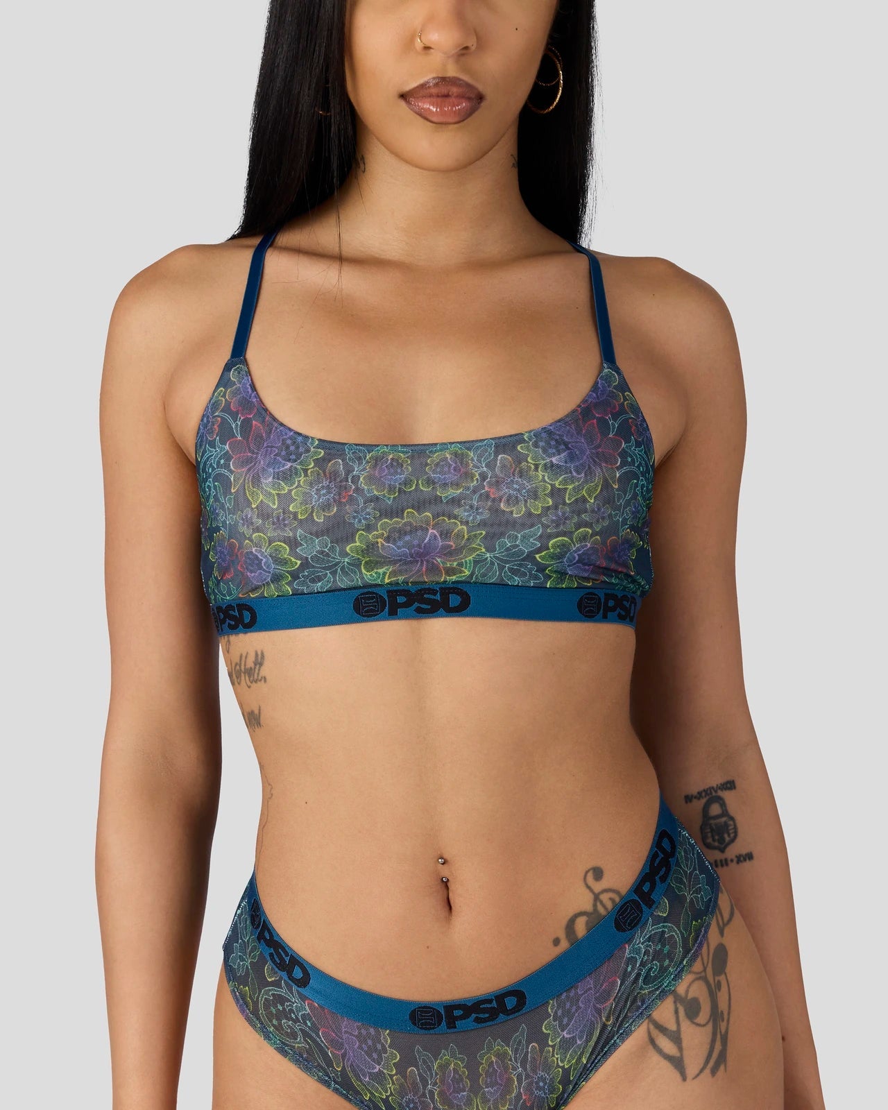 PSD Mesh - Floclr Blst - Scoop Bralette - Mesh