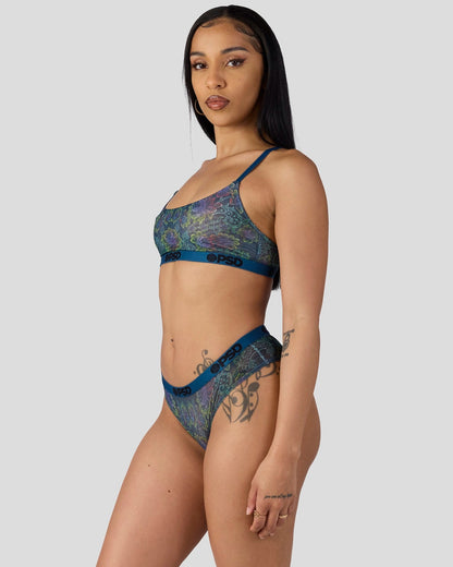 PSD Mesh - Floclr Blst - Scoop Bralette - Mesh