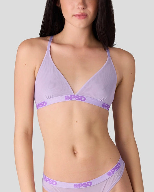 PSD Mesh - Solid Lavender - Triangle Bralette - Mesh